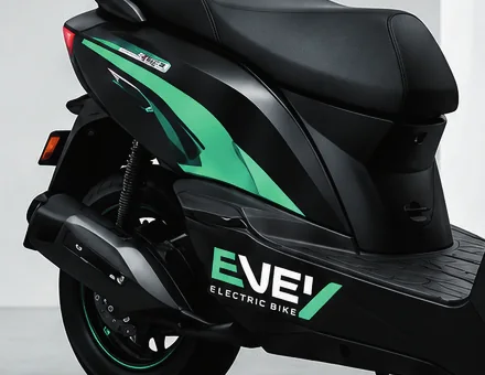 EVEY scooter side panel with teal graphics